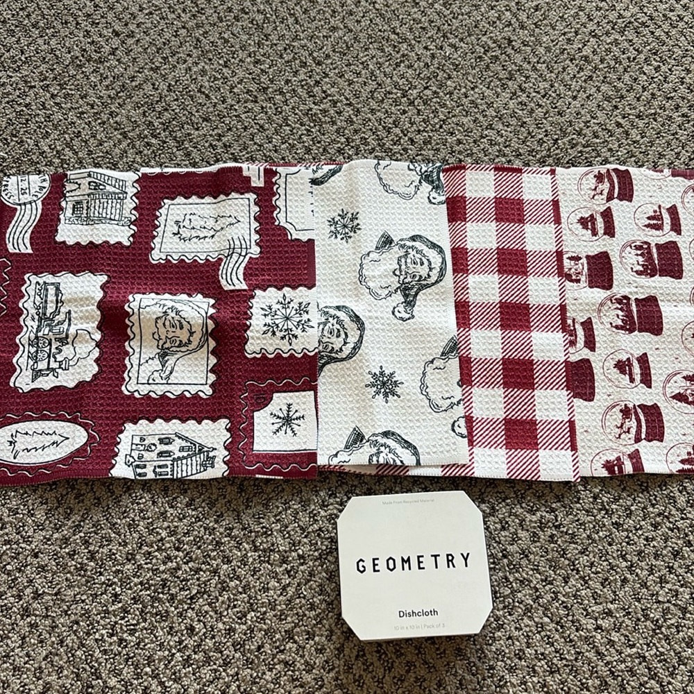 Geometry Christmas Dishcloths 🤍